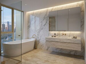 Bathroom in 4 BHK Apartment at M3M Trump Tower, Sector 65 – for Rent