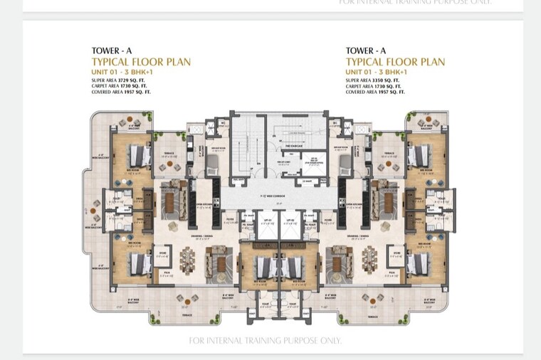 Floor Plan, new chandigarh 3.5 Bedroom 3350 Sq.Ft. Apartment In New Chandigarh Chandigarh 10366399
