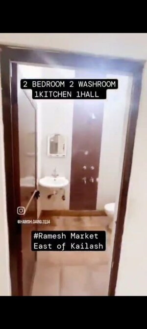Washroom in 2 BHK Builder Floor at East Of Kailash – for Rent