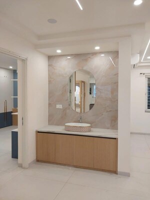 Bathroom in 3 BHK Apartment at Ramky Towers, Gachibowli – for Rent