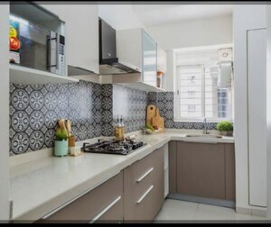 Kitchen in 2 BHK Apartment at Lodha Amara Tower 23, Kolshet Road – for Rent