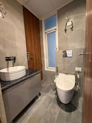 Bathroom in 4 BHK Apartment at T Homes Phase 1, Siddharth Vihar – for Rent