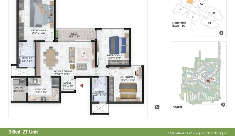 Floor Plan, prestige-park-grove 3 Bedroom 2500 Sq.Ft. Apartment In Whitefield Bangalore 10370334
