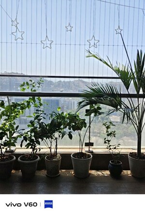 Balcony in 3 BHK Apartment at Shapoorji Pallonji Vicinia, Powai – for Rent