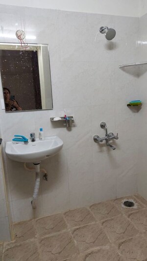 Bathroom in 3 BHK Apartment at Jains Aashraya, Bannerghatta – for Rent