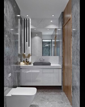 Bathroom in 3 BHK Apartment at Ajmera Beverly Hills and Royal Empire, Andheri West – for Rent