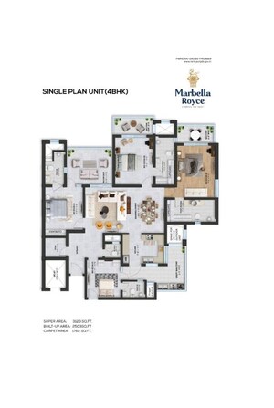 Floor Plan in 4 BHK Apartment at Kharar Road – for Sale
