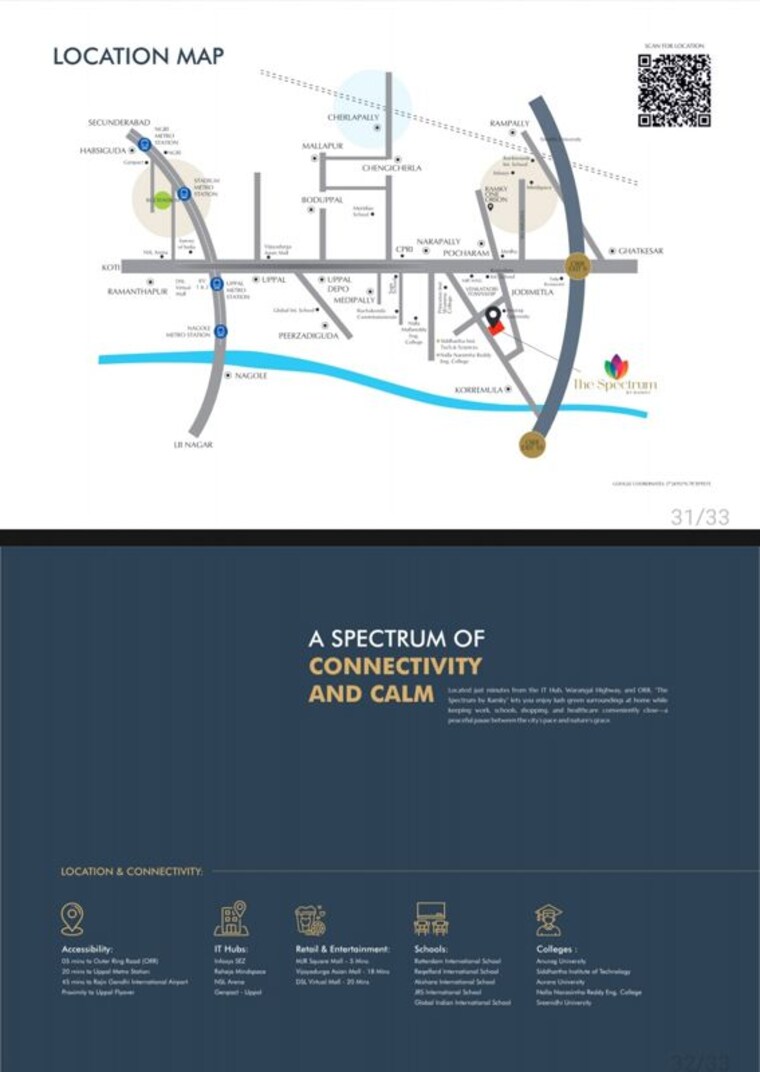 Map Location, ramky-the-spectrum 4 Bedroom 2457 Sq.Ft. Villa In Korremula Hyderabad 10371425