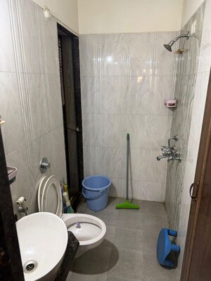 Bathroom in 2 BHK Apartment at Vihang Hills, Ghodbunder Road – for Rent