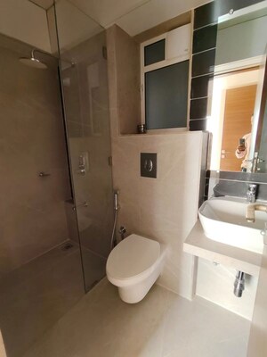 Bathroom in 2 BHK Apartment at Kabra Diamante, Goregaon West – for Rent