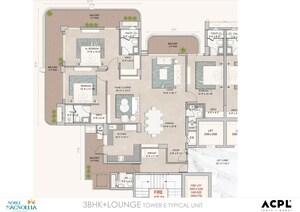 Floor Plan in 3.5 BHK Apartment at Noble Magnollia, Sector 88 – for Sale