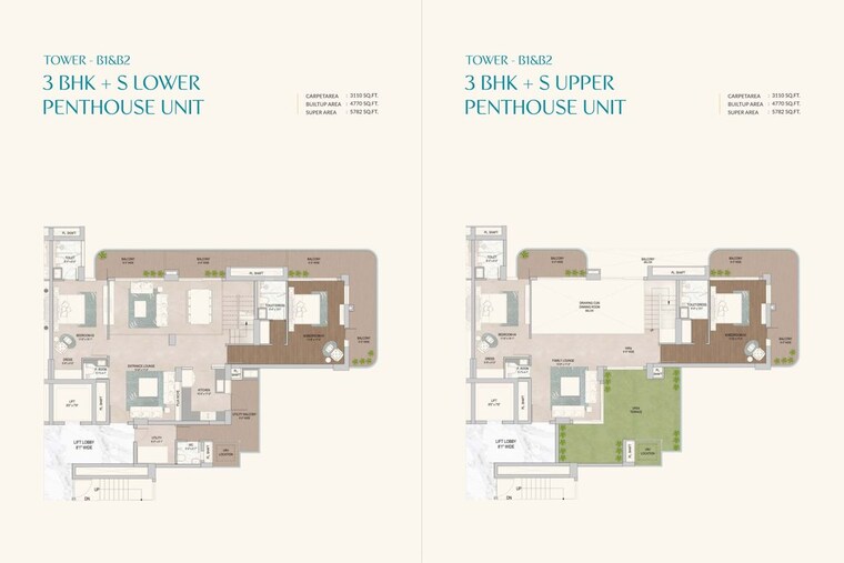 Floor Plan, noble-magnollia 3.5 Bedroom 3351 Sq.Ft. Apartment In Sector 88 Mohali 10368740