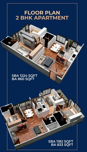Floor Plan in 2 BHK Apartment at Nirvana Landmark, Jakhya – for Sale