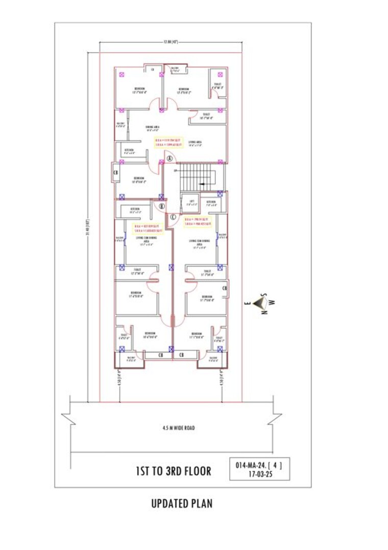 Floor Plan, ahom gaon 2 Bedroom 1030 Sq.Ft. Apartment In Ahom Gaon Guwahati 10373140