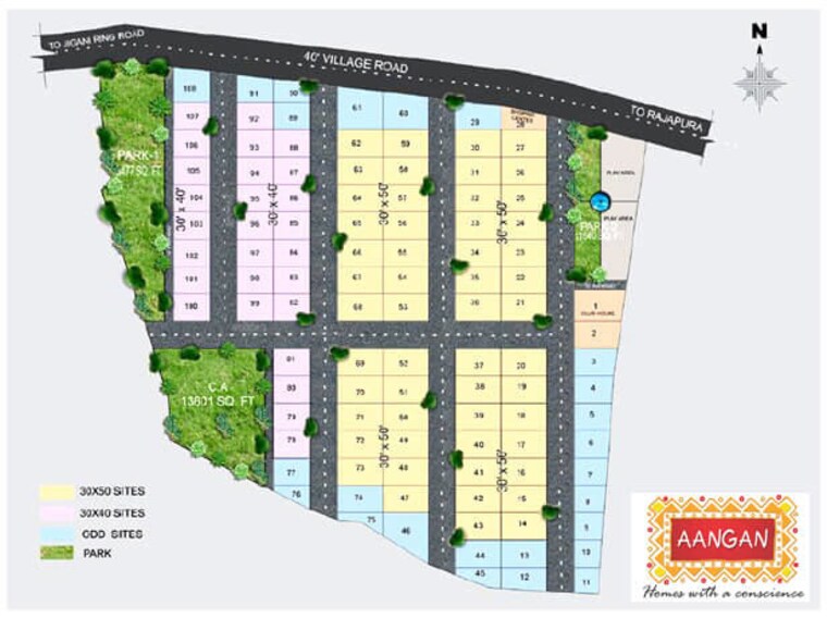 Master Plan, apna-aangan 4 Bedroom 3500 Sq.Ft. Villa In Jigani Bangalore 10363580
