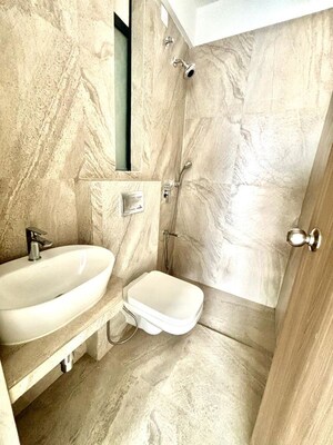 Bathroom in 2 BHK Apartment at Prescon Midtown Bay, Mahim West – for Rent