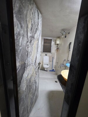 Bathroom in 2 BHK Apartment at Solitaire Heights, Malad West – for Rent