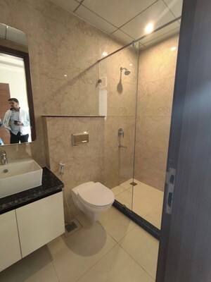 Bathroom in 3 BHK Builder Floor at NKV Golden Avenue, Sohna Sector 35 – for Rent