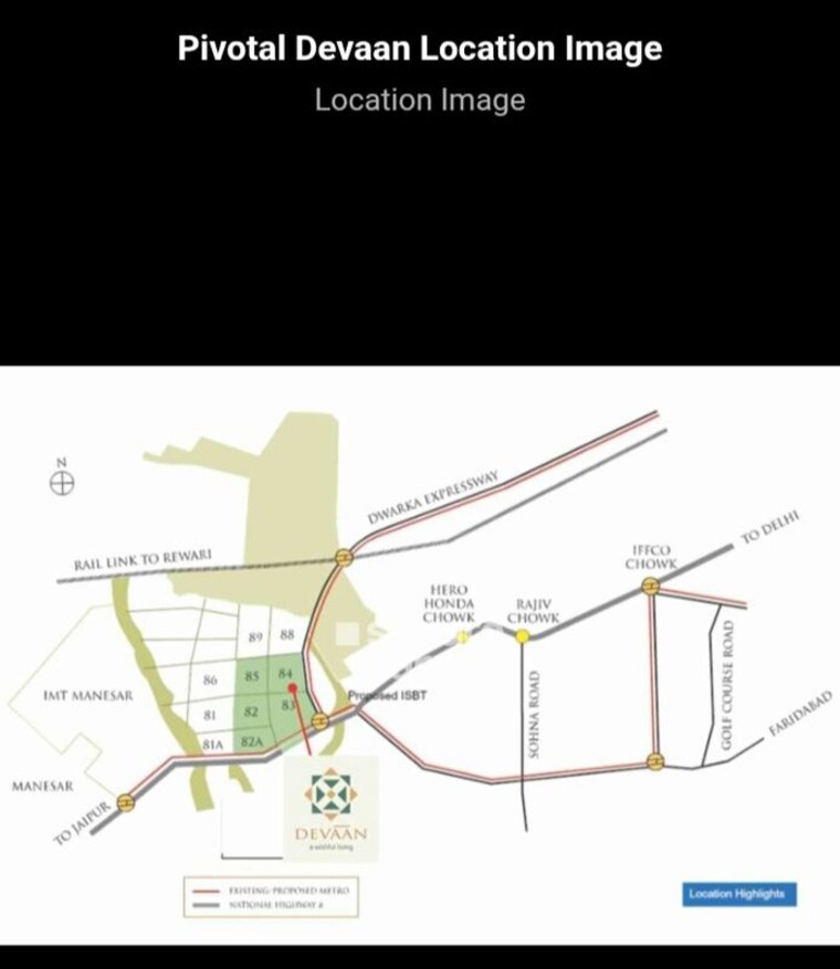 Map Location, pivotal-devaan 2 Bedroom 600 Sq.Ft. Apartment In Sector 84 Gurgaon 10374916