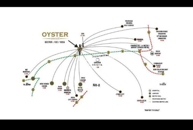 Map Location, adani-m2k-oyster-grande 4 Bedroom 3198 Sq.Ft. Apartment In Sector 102 Gurgaon 10374970