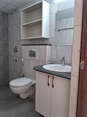 Bathroom in 2 BHK Apartment at Vajram Newtown, Thanisandra Main Road – for Rent