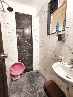 Bathroom in 1 BHK Apartment at Ganraj Skydale, Mohammadwadi – for Rent