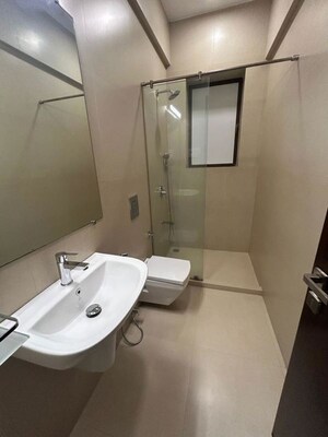 Bathroom in 3 BHK Apartment at High Tide Apartment, Juhu – for Rent