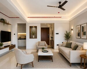 Living Room in 2 BHK Apartment at Baner – for Sale