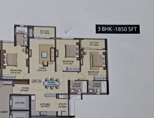 Floor Plan in 3 BHK Apartment at Salarpuria Sattva Cadenza, Kudlu Gate – for Sale