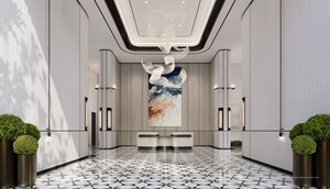 Building Lobby in 4 BHK Apartment at Godrej Trilogy, Worli – for Sale