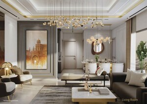 Living Room in 4 BHK Apartment at Amrapali Dream Valley – for Sale