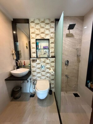 Bathroom in 2 BHK Apartment at Sagar Vieena Apartment, Bandra West – for Rent