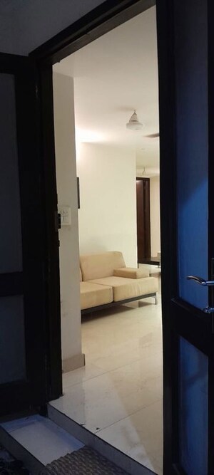 Bathroom in 3 BHK Apartment at Vasant Enclave – for Rent