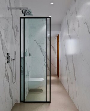 Bathroom in 3 BHK Apartment at Ajmera Beverly Hills and Royal Empire, Andheri West – for Rent