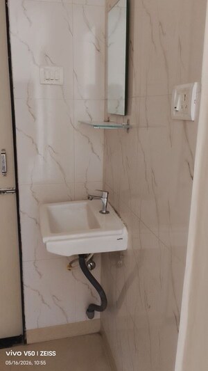 Bathroom in 2 BHK Apartment at Jimmy Tower Crystal, Kopar Khairane – for Rent