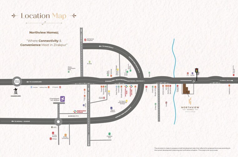 Map Location, northview-homez 3 Bedroom 1910 Sq.Ft. Apartment In Ambala Highway Zirakpur 10377445