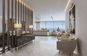 Living Room in 4 BHK Apartment at Hubtown 25 South, Prabhadevi – for Rent