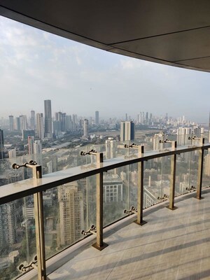 Balcony in 3 BHK Apartment at Lodha The World Towers World One Tier 3 Trinity, Worli – for Rent