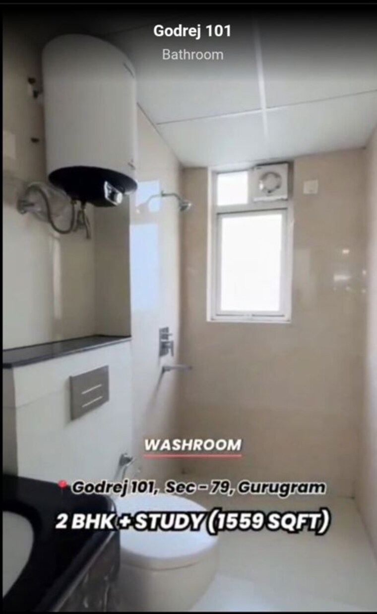 Attached Bathroom, godrej-101 2 Bedroom 1559 Sq.Ft. Apartment In Sector 79 Gurgaon 10378140