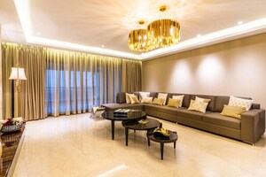 Living Room in 4 BHK Apartment at Lodha World View, Worli – for Rent