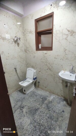Bathroom in 1 BHK Builder Floor at Mehrauli – for Rent