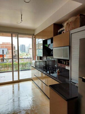 Kitchen in 4 BHK Apartment at Emaar Orange Castle, Gomti Nagar – for Rent