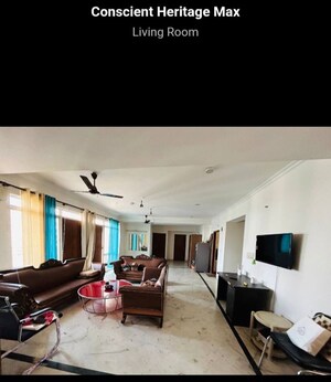 Living Room in 3 BHK Apartment at Conscient Heritage Max, Sector 102 – for Rent