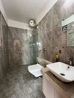 Bathroom in 3 BHK Apartment at Romell Aether, Goregaon East – for Rent