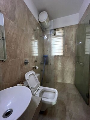 Bathroom in 3 BHK Apartment at Romell Aether, Goregaon East – for Rent
