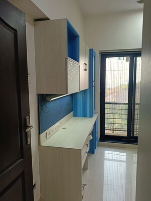 Bathroom in 3 BHK Apartment at K Raheja Heights, Malad East – for Rent