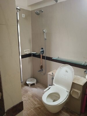 Bathroom in 3 BHK Apartment at K Raheja Heights, Malad East – for Rent