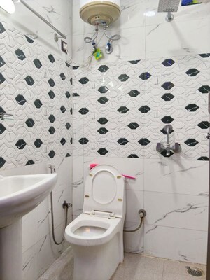 Bathroom in 2 BHK Builder Floor at Chattarpur – for Rent