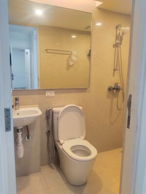 Bathroom in 1 BHK Apartment at Hiranandani Estate Solitaire C, Ghodbunder Road – for Rent