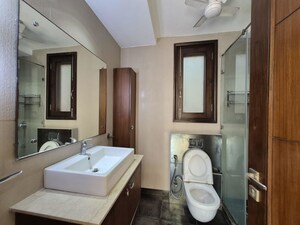 Bathroom in 3.5 BHK Builder Floor at Safdarjung Enclave – for Rent